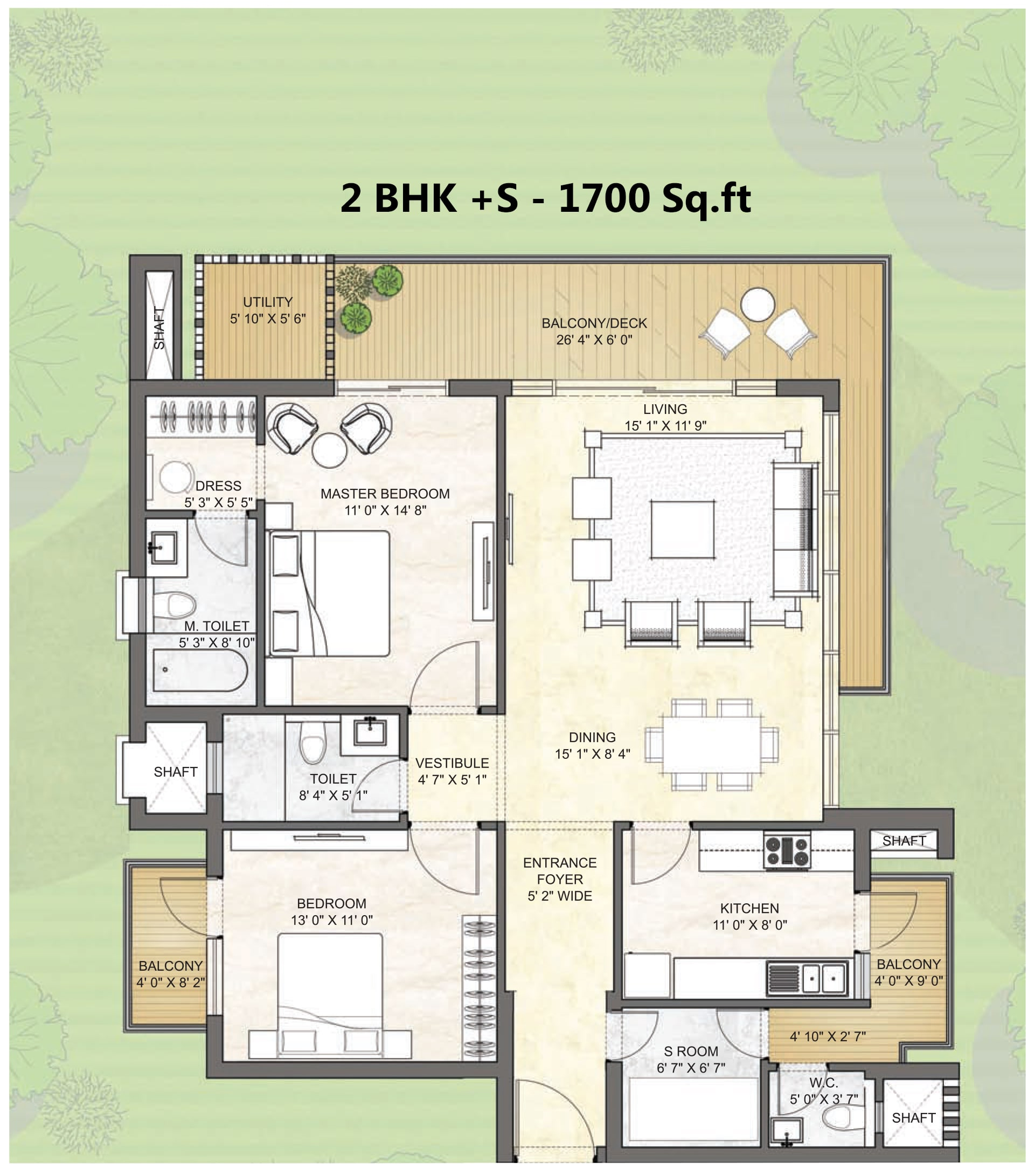 2 BHK Floor Plan